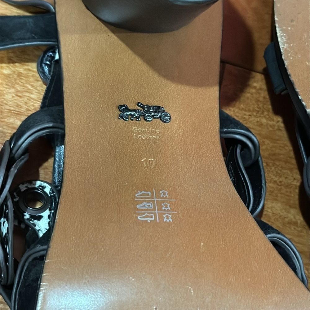 Coach Women’s MH Sandal Cll MXM Brown/White & Gunmetal size 10‎ - Picture 8 of 11